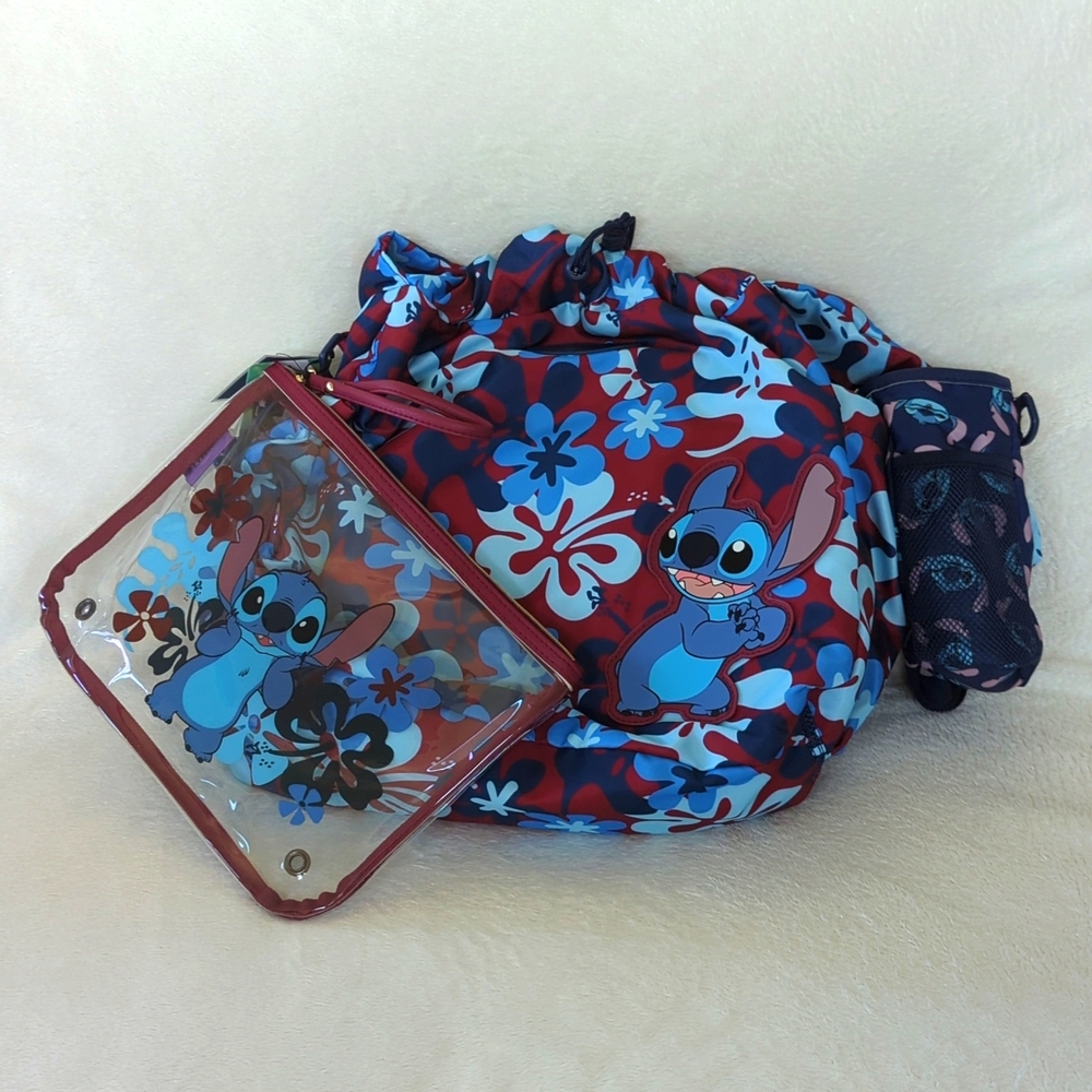 BIOWORLD x DISNEY | Adorable Lilo & Stitch Floral🌸Travel Tote ~ 3-Piece Set